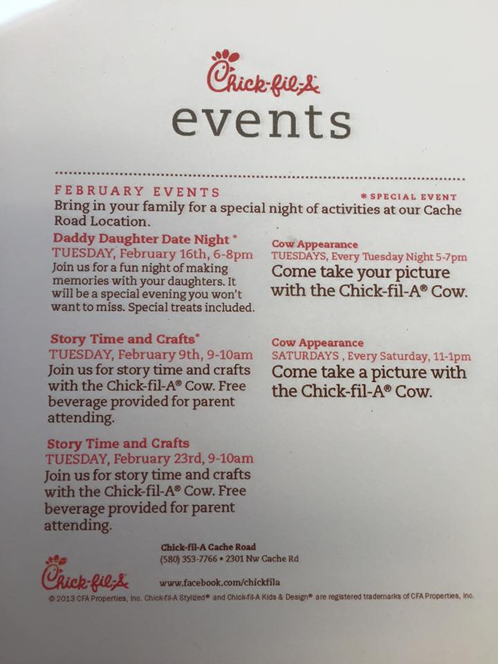 Free Christmas Happenings at Chick-Fil-A